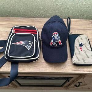 New England Patriots Hat, Bag, and Wallet Set